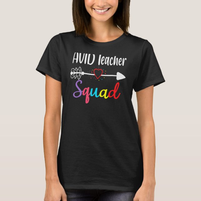 Avid Teacher Squad Back to school Lacher Supplie T Shirt (Framsida)