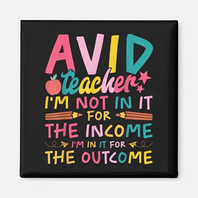 Avid Teacher Supplies Funny Back To School For Men Magnet (Framsidan)