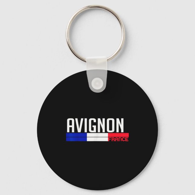 Avignon France Flag Travel Souvenir For Locals And Nyckelring (Framsida)