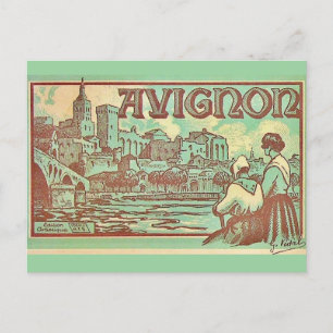 Avignon Frankrike Illustration vykort