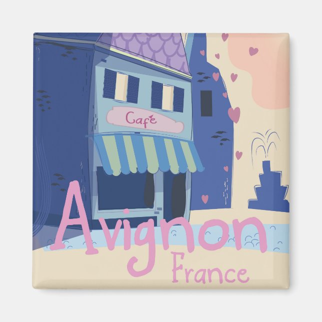 Avignon Frankrike serie resande affisch Magnet (Framsidan)