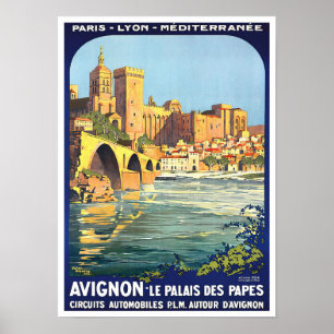 Avignon Frankrike vintage resor Poster
