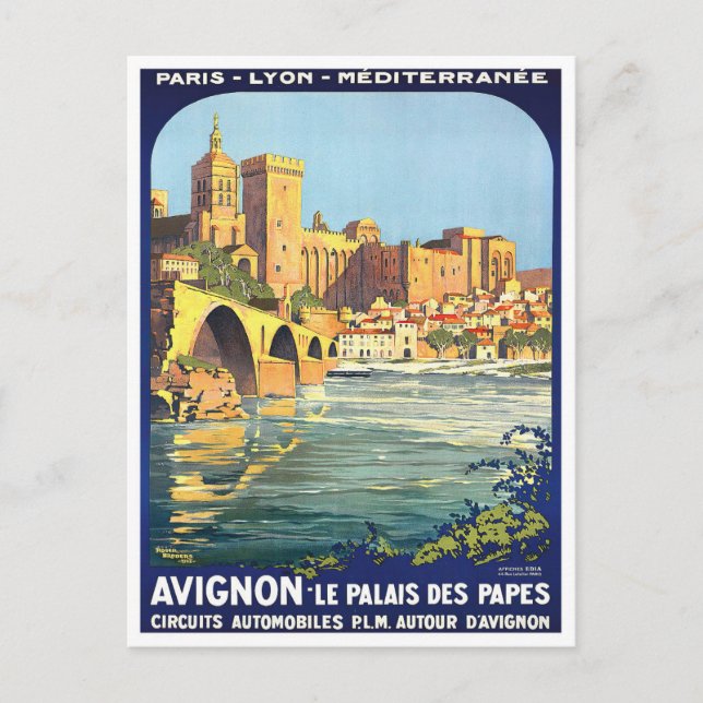 Avignon Frankrike vintage resor Vykort (Framsida)