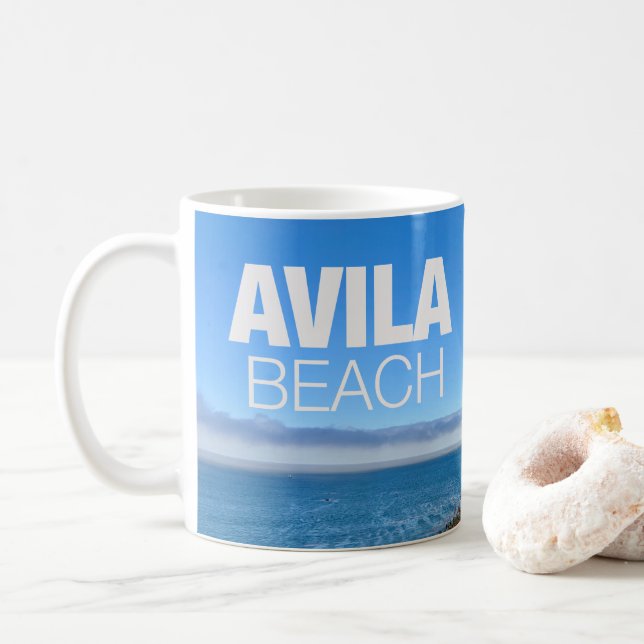 Avila Beach Kalifornien Överblick Fotografi Kaffemugg (Med munk)