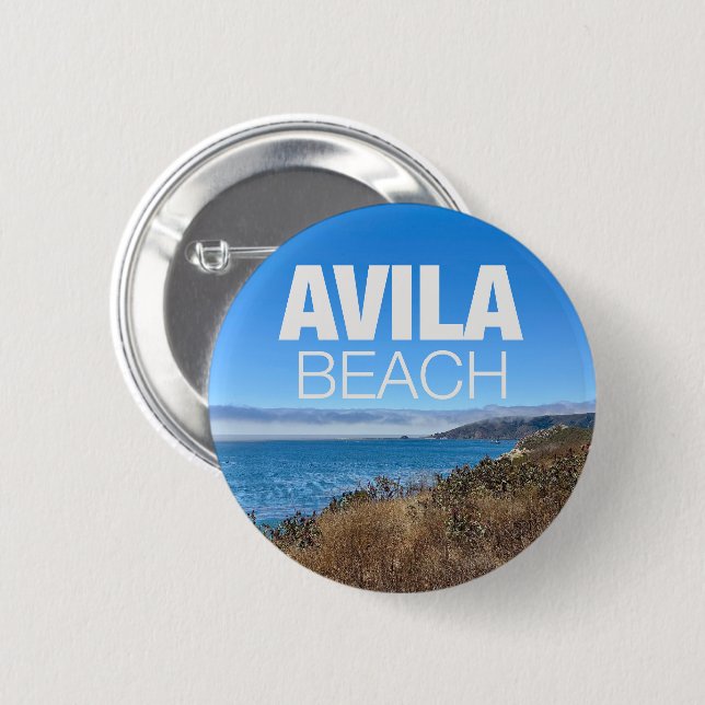 Avila Beach Kalifornien Överblick Fotografi Knapp (Framsida & baksida)