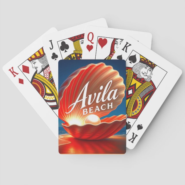AVILA BEACH PLAYING CARDS. POKER CARDS CASINOKORT (Baksidan)