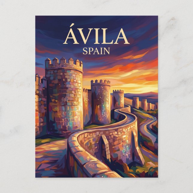 Ávila - Stadsmurar Spanien Vykort (Framsida)