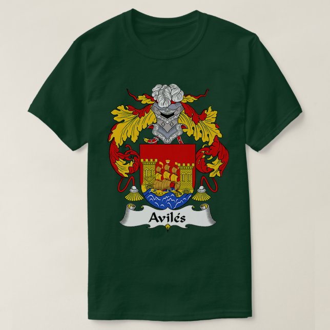 Aviles Coat of Arms - Family Crest Premium  T Shirt (Design framsida)