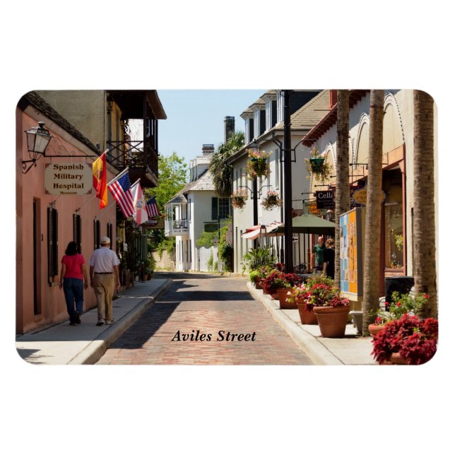 Aviles street St. Augustine, Florida Magnet (Horisontell)