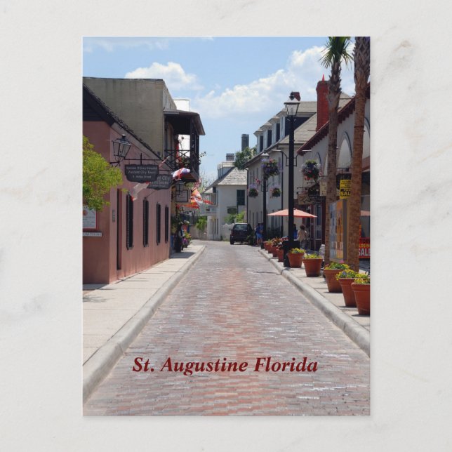 Aviles street St. Augustine, Florida Vykort (Framsida)