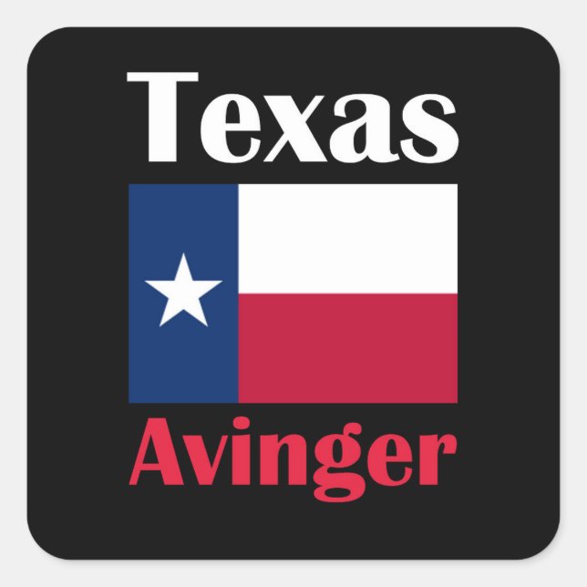 Avinger TX Fyrkantigt Klistermärke (Framsida)