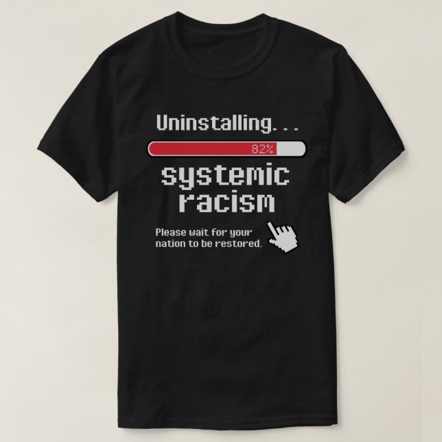 Avinstallera System ic Racism Classic Round Stcker T Shirt (Design framsida)