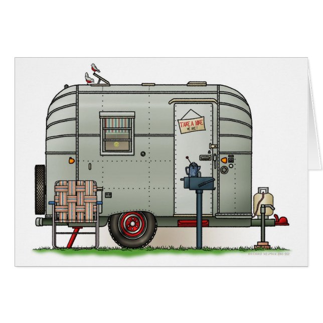 Avion camparesläp hälsningskort (Framsidan Horizontal)