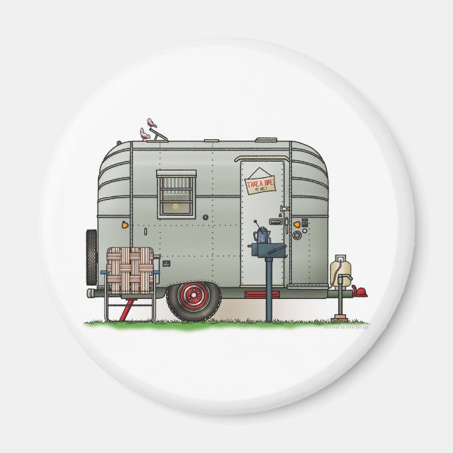 Avion Camper Trailer Magnet (Framsidan)