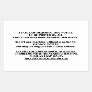 avisering i maskin rektangulärt klistermärke