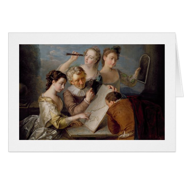 Avkänningen av sikt, c.1744-47 (olja på kanfas) hälsningskort (Framsidan Horizontal)