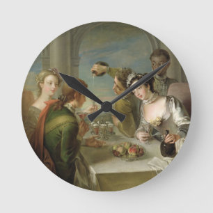 Avkänningen av smak, c.1744-47 (olja på kanfas) rund klocka