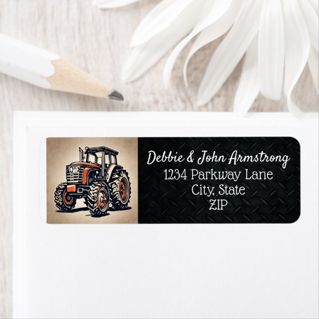 Avkastning på affärsresa för tung utrustningstrakt returadress etikett (Insitu)