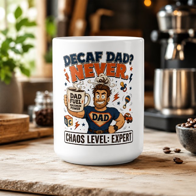 Avkoddad Pappa Aldrig Kaosnivå Expert Stor Pappa M Kaffemugg (Skapare uppladdad)