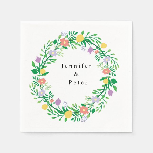 AVKOPPLING AV BLOMMIGT AV KUPLEMON- OCH FLÖDESLÖNE PAPPERSSERVETT (Framsidan)