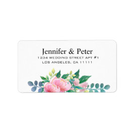 AVKOPPLING AV BLOMMIGT AV KUTFÄRG VATTENFÄRG ADRESSETIKETT