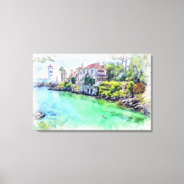 Avkylning i Cascais, Portugal Canvastryck (Framsida)