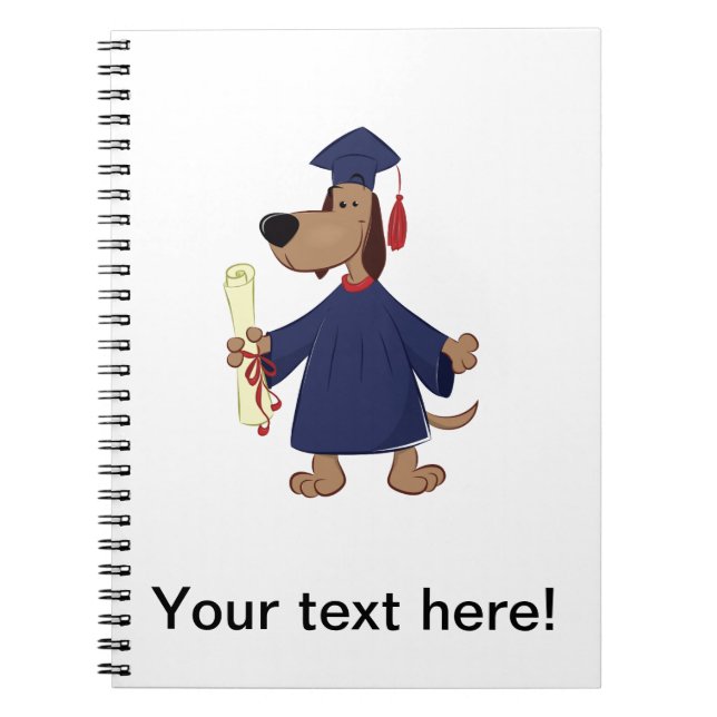 Avlägga examen hundclipart anteckningsbok (Framsidan)