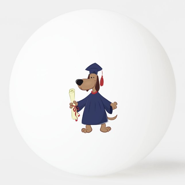 Avlägga examen hundclipart pingisboll (Baksidan)