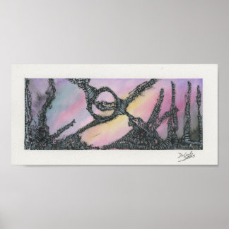 Avlägsen solnedgång poster