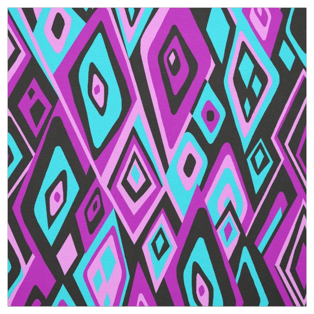 Avlägsen ut Retro Psychedelic abstrakt Tyg (Provkarta)