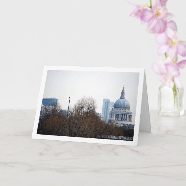 Avlägsen vy av St Pauls-katedralen, London Kort (Orkide)