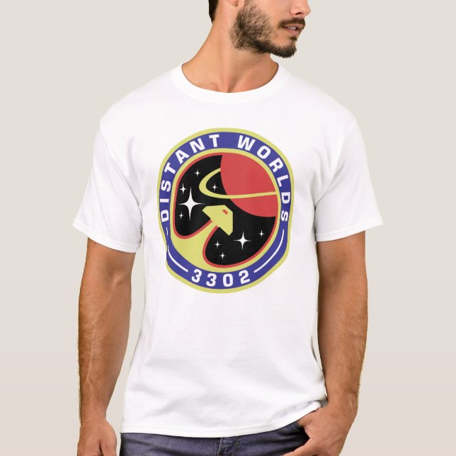 Avlägsna världar turnerar vit för skjortan (stil tee shirt (Framsida)
