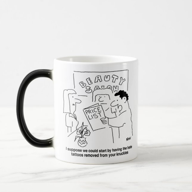 Avlägsnande av tatuering vid barlastsältema magisk mugg (Vänster)