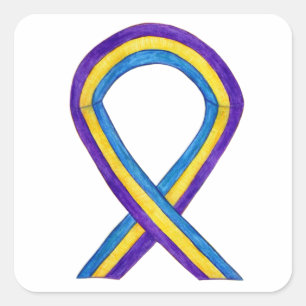 Avläsning av blåscancer Ribbon Sticker Decals Fyrkantigt Klistermärke