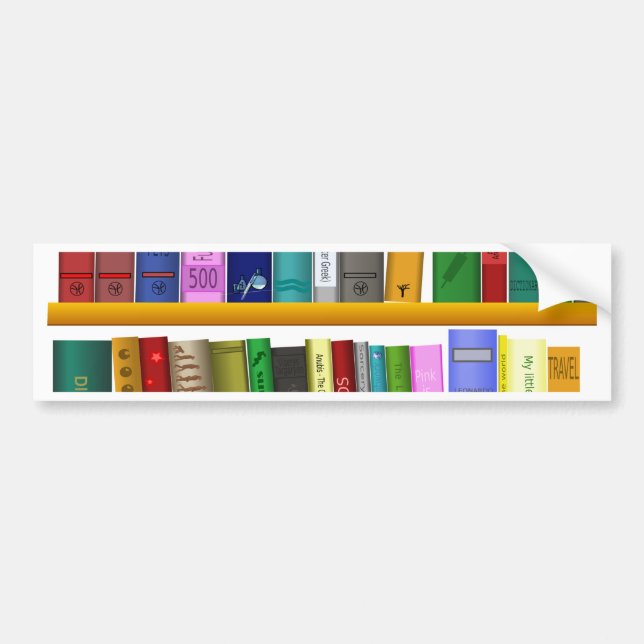 Avläsning av bokar bibliotek bildekal (Framsidan)