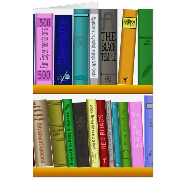 Avläsning av bokar bibliotek hälsningskort (Framsidan)