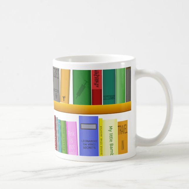 Avläsning av bokar bibliotek kaffemugg (Höger)