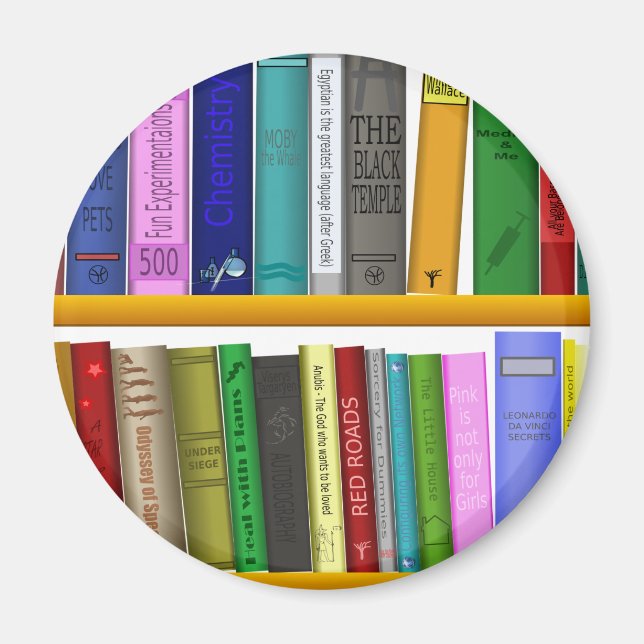 Avläsning av bokar bibliotek magnet (Framsidan)