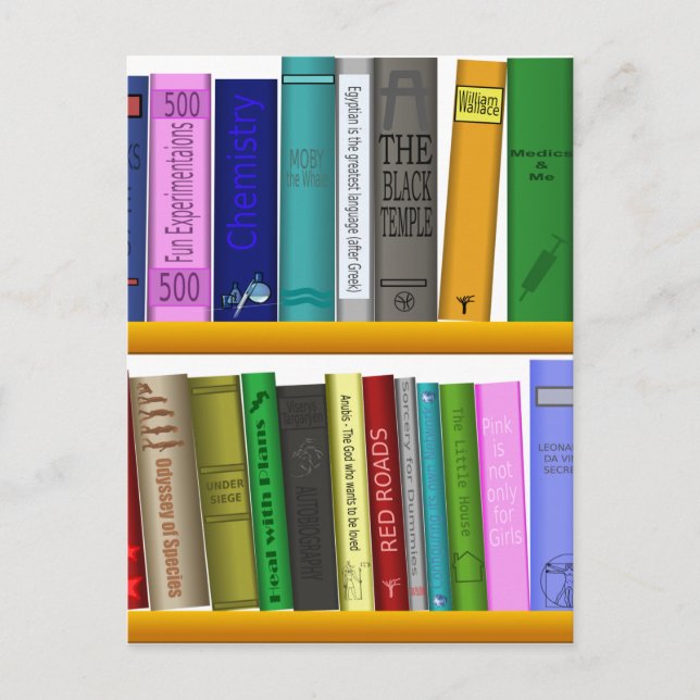 Avläsning av bokar bibliotek vykort (Framsida)