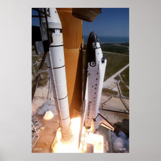 Avlastning av rymdfärgen "Endeavor" Poster