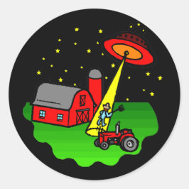 Avledning av jordbrukmer Alien Runt Klistermärke