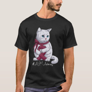 AVM-medvetandegrad Månad Burgundy Ribbon Cat T Shirt