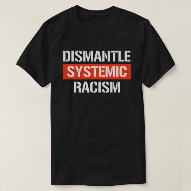 Avmontera den rektangulära etiketten Systemisk ras T Shirt (Design framsida)