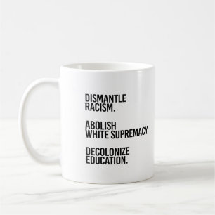 Avmontera nedmonteringen Abolish Decolonize Kaffemugg