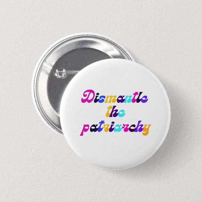 Avmontera patriarkatets Mörk Regnbow Knapp (Framsida & baksida)