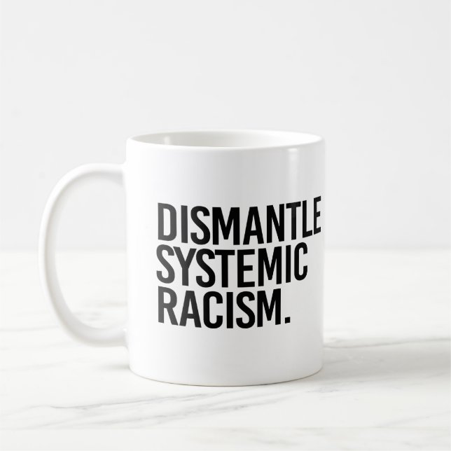 Avmontera systematisk rasism kaffemugg (Vänster)