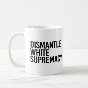 Avmontera vit överlägsenhet kaffemugg