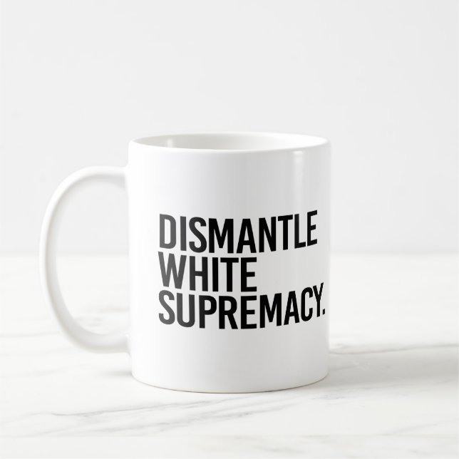 Avmontera vit överlägsenhet kaffemugg (Vänster)