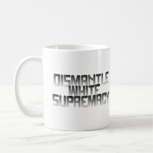 Avmontera vit överlägsenhet kaffemugg