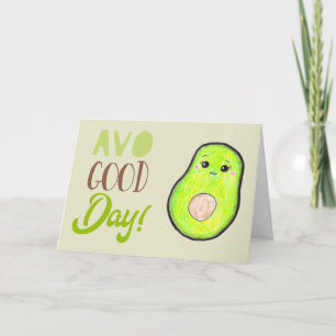 Avo Bra Day Kawaii Hand plockade Avocado BLANK Söt Kort